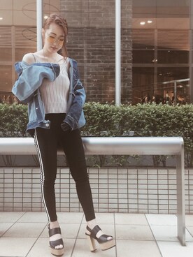 「envym_staff」｜「アイテム（デニムジャケット）」を使った、ENVYM_MISAKIさん（レディース・163cm）の春コーディネート