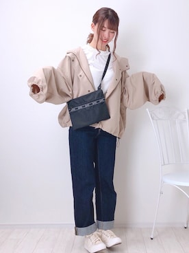 「アプレジュール」｜「アイテム（ボディバッグ/ウエストポーチ）」を使った、ayachan❀さん（レディース・150cm）の秋コーディネート