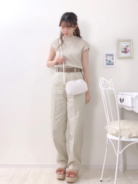 「ノースリーブニット」｜「アイテム（その他）」を使った、ayachan❀さん（レディース・150cm）の夏コーディネート