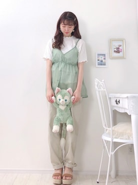 「ウェッジソール」｜「アイテム（その他）」を使った、ayachan❀さん（レディース・150cm）の夏コーディネート