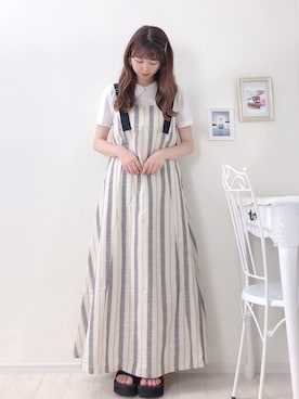 「teva」｜「アイテム（ジャンパースカート）」を使った、ayachan❀さん（レディース・150cm）の夏コーディネート