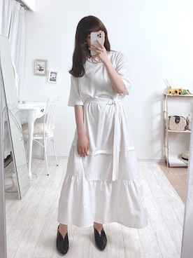 「韓国風コーデ」｜「アイテム（ワンピース/ドレス）」を使った、ayachan❀さん（レディース・150cm）の夏コーディネート