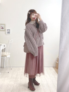 「アプレジュール」｜「アイテム（ブーツ）」を使った、ayachan❀さん（レディース・150cm）の冬コーディネート