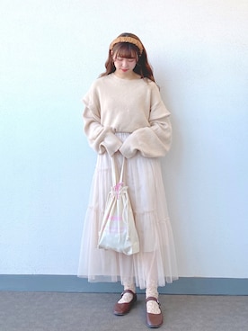 「sakishimatokyo（サキシマトーキョー）のアイテム（ヘアアクセサリー）」を使った、ayachan❀さん（レディース・150cm）の冬コーディネート