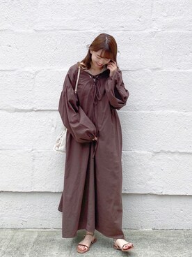 「2wayワンピース」｜「アイテム（サンダル）」を使った、ayachan❀さん（レディース・150cm）の春コーディネート