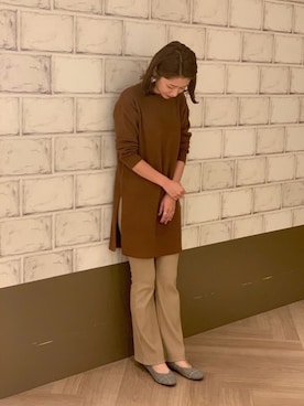 「ロングニット」｜maiさん（レディース・160cm）の秋コーディネート