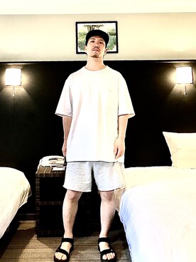 「MXP（エムエックスピー）の【MXP】ビッグ ポケットTシャツ MEDIUM/DRY JERSEY MEN（Tシャツ/カットソー、ホワイト系）」を使った、soさん（メンズ・168cm）の夏コーディネート