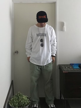「BEAUTY&YOUTH UNITED ARROWS（ビューティーアンドユースユナイテッドアローズ）のアイテム（Tシャツ/カットソー、ホワイト系）」を使った、soさん（メンズ・168cm）の夏コーディネート