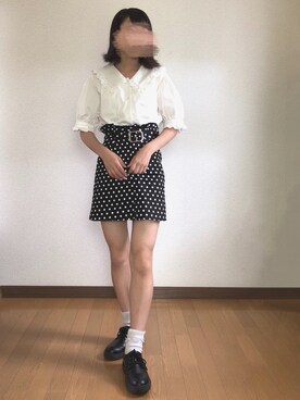 「WC（ダブル シー）のアイテム（レッグウェア）」を使った、田中 アイリ(ありにょん。)さん（レディース・158cm）の夏コーディネート