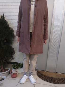 「SM2（エスエムツー）のアイテム（トレンチコート）」を使った、美優さん（レディース・163cm）の冬コーディネート