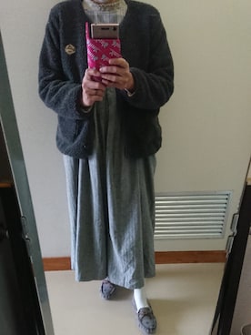 「SM2（エスエムツー）のアイテム（サロペット/オーバーオール）」を使った、美優さん（レディース・163cm）の冬コーディネート