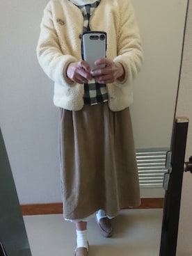 「SM2（エスエムツー）のアイテム（ノーカラージャケット）」を使った、美優さん（レディース・163cm）の春コーディネート