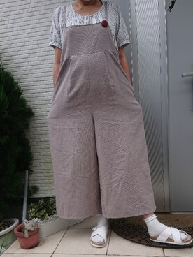 「SM2（エスエムツー）のアイテム（サロペット/オーバーオール）」を使った、美優さん（レディース・163cm）の夏コーディネート