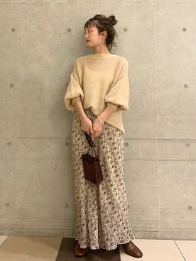 「SLOBE IENA（スローブイエナ）の【ROVERETO/ロベレート】スクエアステッチブーツ◆（ブーツ）」を使った、SLOBE IENA（STAFF）さん（レディース・159cm）の秋コーディネート