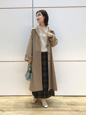 「Aラインコート」｜「アイテム（その他アウター）」を使った、SLOBE IENA（STAFF）さん（レディース・167cm）の冬コーディネート