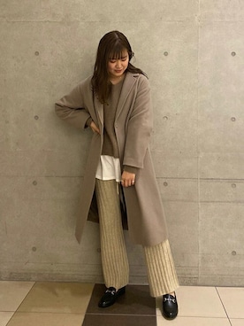 「SLOBE IENA（スローブイエナ）のアイテム（ローファー）」を使った、SLOBE IENA（STAFF）さん（レディース・167cm）の冬コーディネート