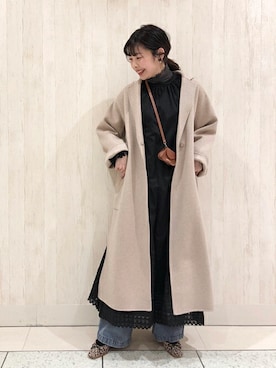 「レースワンピース」｜「アイテム（その他アウター）」を使った、SLOBE IENA（STAFF）さん（レディース・160cm）の冬コーディネート