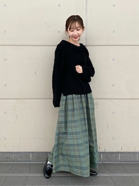 「SLOBE IENA（スローブイエナ）のアイテム（ローファー）」を使った、SLOBE IENA（STAFF）さん（レディース・156cm）の冬コーディネート