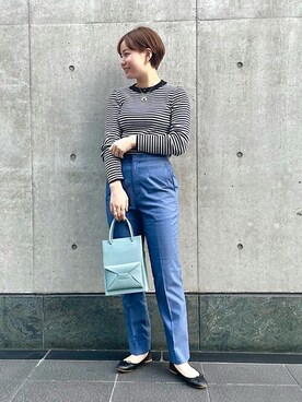 「マリン」｜「アイテム（バレエシューズ）」を使った、SLOBE IENA（STAFF）さん（レディース・160cm）の冬コーディネート