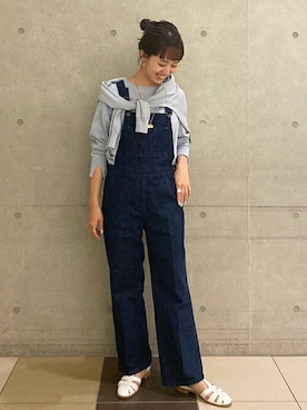「スローブイエナ」｜「アイテム（オールインワン・サロペット）」を使った、SLOBE IENA（STAFF）さん（レディース・157cm）の春コーディネート