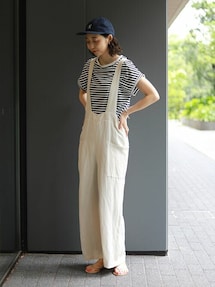 SLOBE IENA（スローブイエナ）の「リネン混オールインワン【手洗い可能