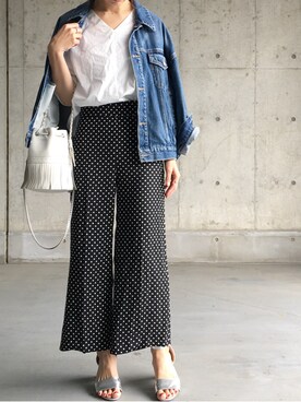 「Right-on（ライトオン）のアイテム（デニムジャケット）」を使った、mikaさん（レディース・166cm）の春コーディネート