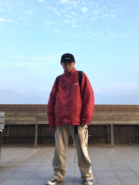 「PUMA（プーマ）のアイテム（スタジャン）」を使った、xup6さん（メンズ・172cm）の冬コーディネート