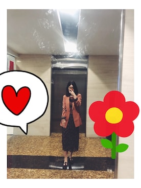 「アイテム（スーツジャケット、オレンジ系）」を使った、夭夭鱼さん（レディース・164cm）の秋コーディネート