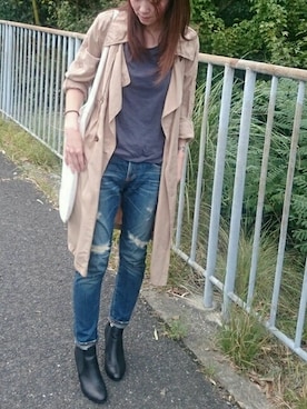 「TODAYFUL（トゥデイフル）のVintageトートバッグ（トートバッグ）」を使った、mikiさん（レディース・160cm）の秋コーディネート