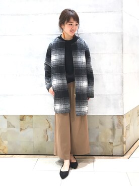 「LEPSIM（レプシィム）の5Gボリュームガラスリーブプルオーバー　773056（ニット/セーター）」を使った、hiroさん（レディース・157cm）の冬コーディネート