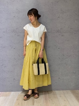 「コットンスカート」｜hiroさん（レディース・157cm）の春コーディネート