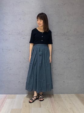 「コットンスカート」｜hiroさん（レディース・157cm）の夏コーディネート
