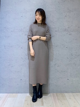 「ニットワンピ」｜hiroさん（レディース・157cm）の秋コーディネート