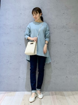 「ラフコーデ」｜「アイテム（チュニック）」を使った、hiroさん（レディース・157cm）の冬コーディネート