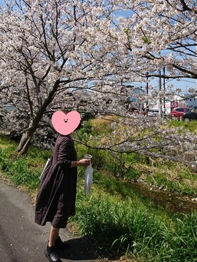 「花見」｜「アイテム（ワンピース）」を使った、SATOMIさん（レディース・160cm）の春コーディネート