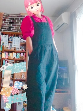 「フェリシモ（フェリシモ）のアイテム（サロペット/オーバーオール）」を使った、SATOMIさん（レディース・160cm）の春コーディネート