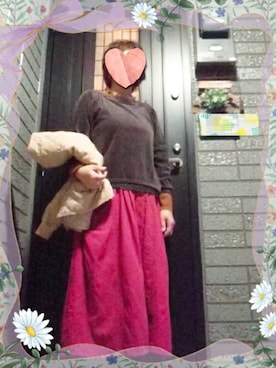 「茶色」｜「アイテム（ノーカラージャケット）」を使った、SATOMIさん（レディース・160cm）の冬コーディネート