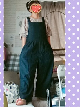 「Sunny clouds（サニークラウズ）のアイテム（サロペット/オーバーオール）」を使った、SATOMIさん（レディース・160cm）の春コーディネート