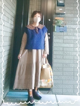 「スカラップ」｜「アイテム（レッグウェア）」を使った、SATOMIさん（レディース・160cm）の秋コーディネート