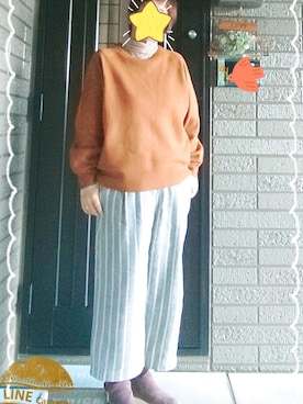 「ツイードパンツ」｜「アイテム（ブーツ）」を使った、SATOMIさん（レディース・160cm）の冬コーディネート