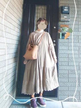 「スカラップ」｜「アイテム（レッグウェア）」を使った、SATOMIさん（レディース・160cm）の冬コーディネート