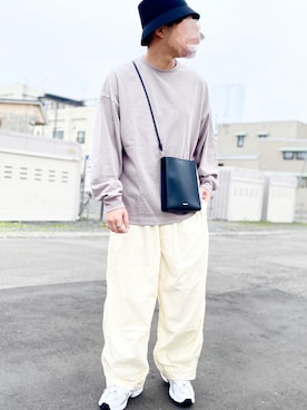 「HARE（ハレ）のヘビーウェイトビッグカットソー(HARE)（Tシャツ/カットソー、グレー系）」を使った、JunK297さん（メンズ・173cm）の夏コーディネート