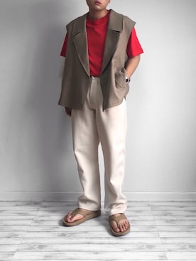 「カラーTシャツ」｜「アイテム（腕時計）」を使った、 mochizukitakuyaさん（メンズ・170cm）の夏コーディネート