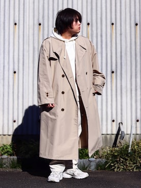「URBAN RESEARCH（アーバンリサーチ）のアイテム（トレンチコート）」を使った、 mochizukitakuyaさん（メンズ・170cm）の冬コーディネート