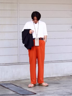 パンツ オレンジ系 を使ったメンズ人気ファッションコーディネート Wear