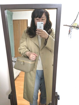 「niko and...（ニコアンド）のアイテム（トレンチコート）」を使った、sachii0525さん（レディース・173cm）の春コーディネート