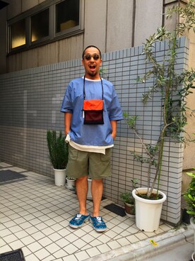 「AlexanderLeeChang（アレキサンダーリーチャン）のアイテム（シューズ）」を使った、IwaoMatsuyamaさん（メンズ・165cm）の春コーディネート