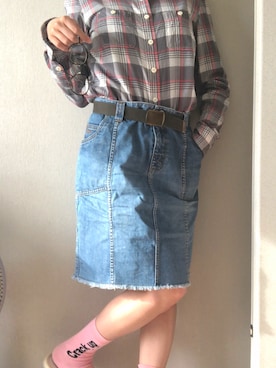 「MARC JACOBS（マークジェイコブス）のアイテム（スカート）」を使った、月月さん（レディース・157cm）の春コーディネート