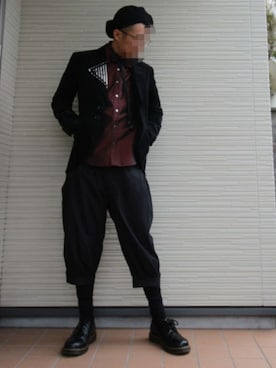 「RAGEBLUE（レイジブルー）のアイテム（ハンチング/ベレー帽）」を使った、量産型じゃもじさん（メンズ・170cm）の冬コーディネート