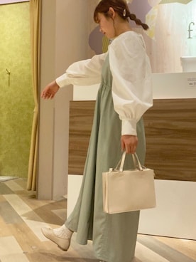 「袖ボリューム」｜「アイテム（ワンピース/ドレス）」を使った、risa ☺︎さん（レディース・157cm）の冬コーディネート
